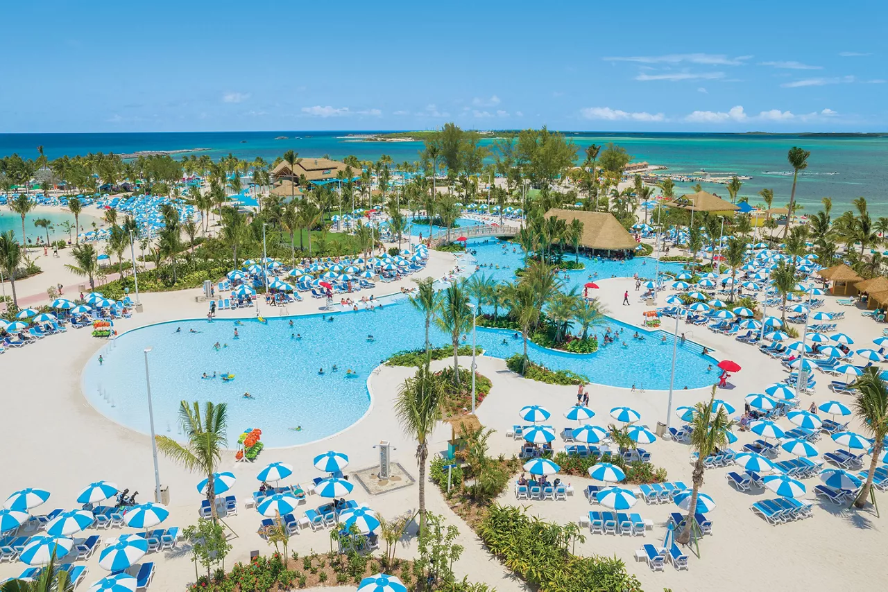 Perfect day at Cococay with thrilling waterslides, largest freshwater pool, beautiful beaches, swim-up bars, and family-friendly fun in the Bahamas