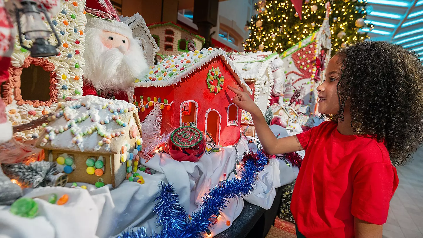 Pharaohs Cruise Christmas cruise ship decorated with festive lights and holiday decorations for joyful celebrations