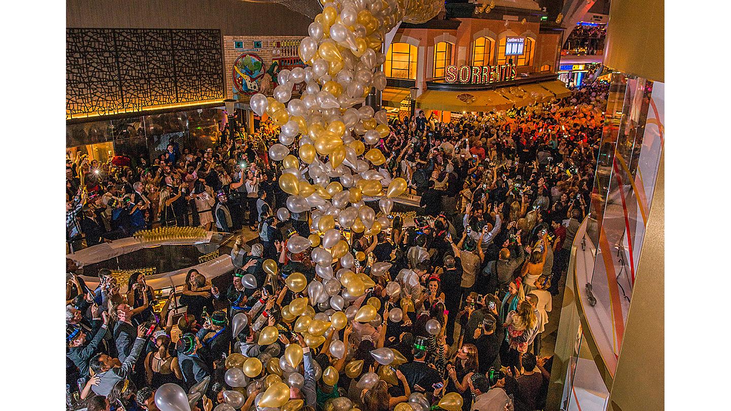 Pharaohs Cruise New years cruise ship celebration with fireworks and festive decorations at sea